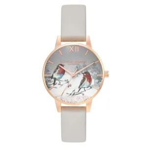 Olivia Burton Winter Wonderland Snowglobe Midi Dial Blush & Rose Gold Women's Watch - OB16WL94