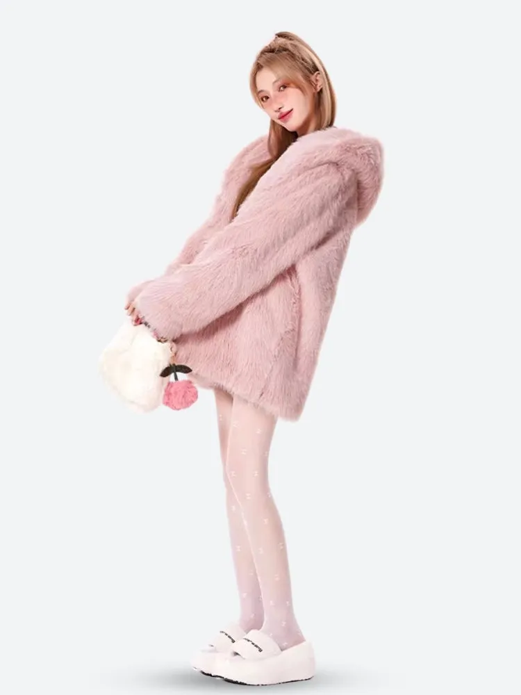 Pink Faux Fur Jacket