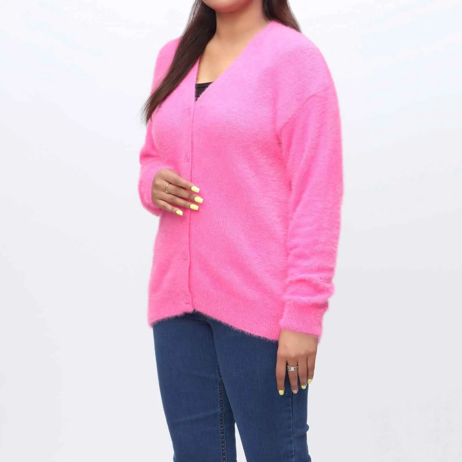 Pink Mid Length Cardigan  PW3902