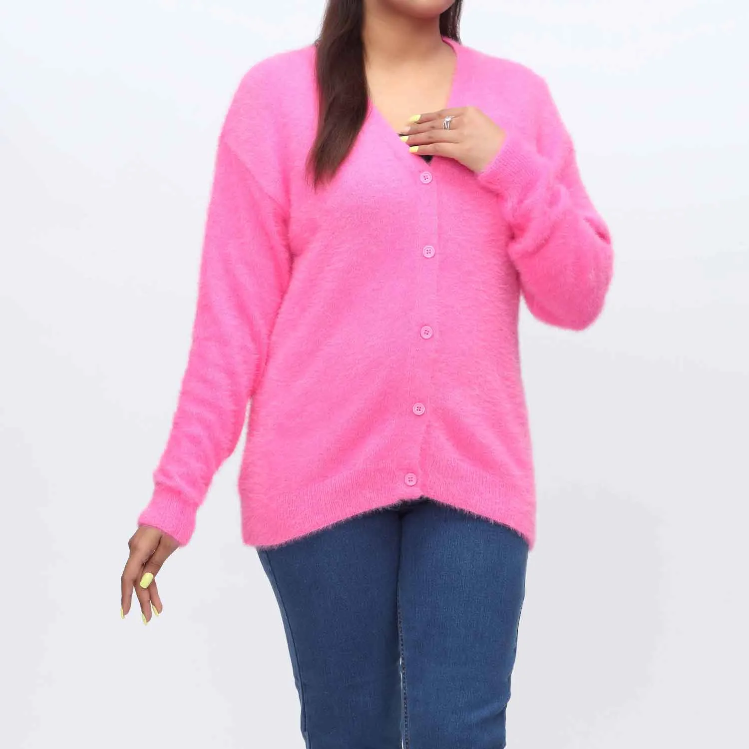 Pink Mid Length Cardigan  PW3902