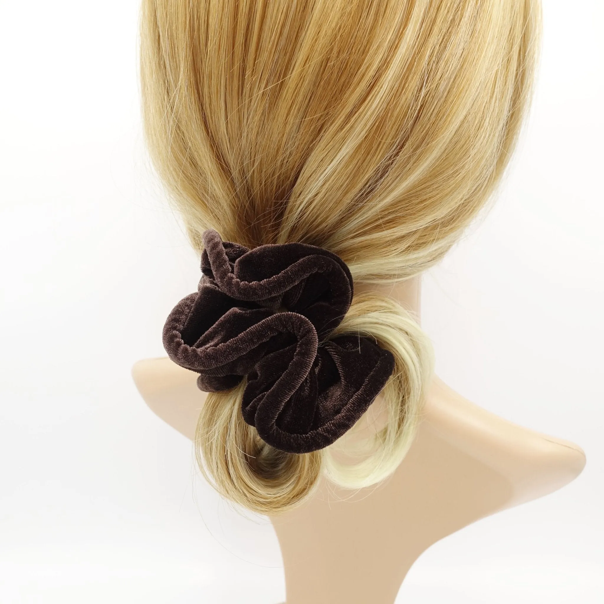 pipe edge solid velvet scrunchies medium scrunchie women hair accessories