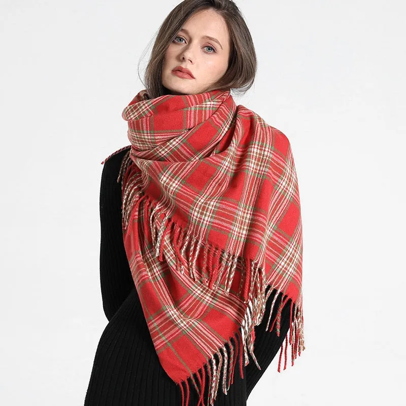 Plaid Soft Winter Scarf