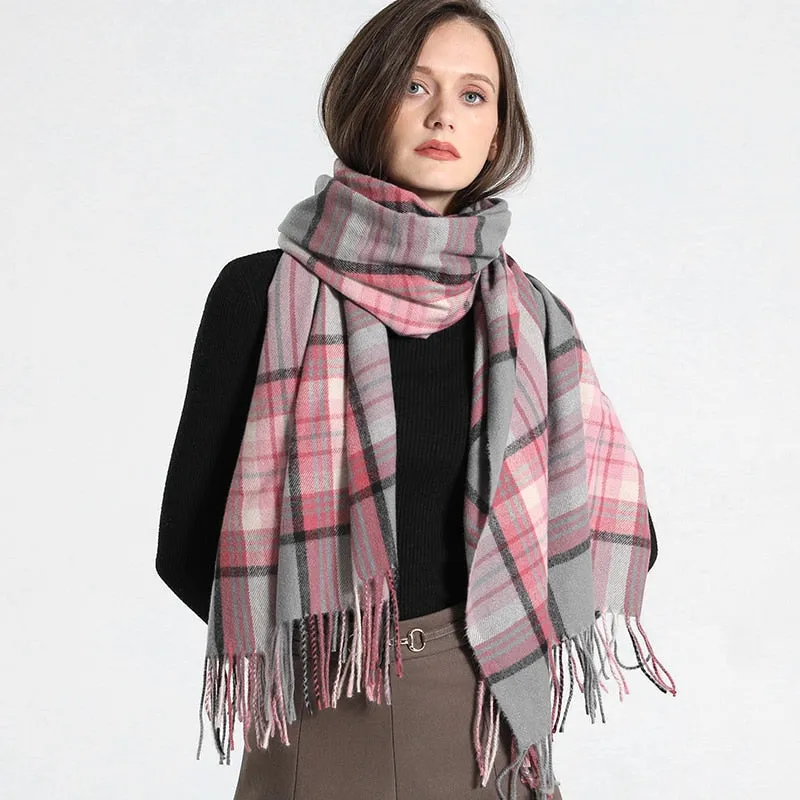 Plaid Soft Winter Scarf