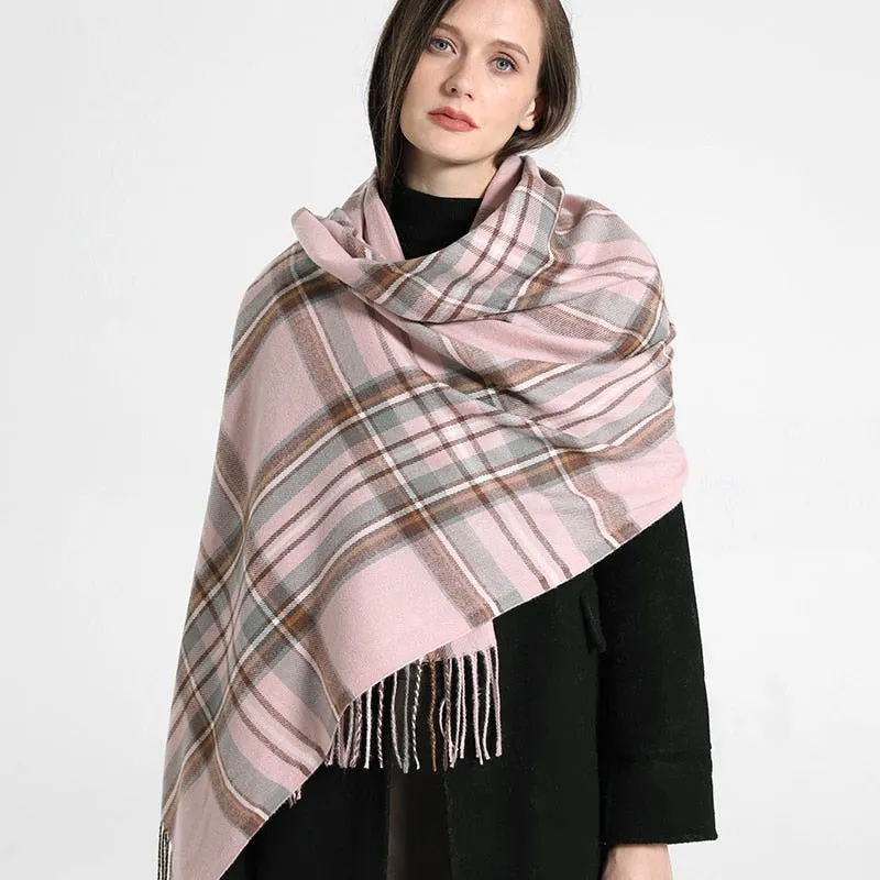 Plaid Soft Winter Scarf