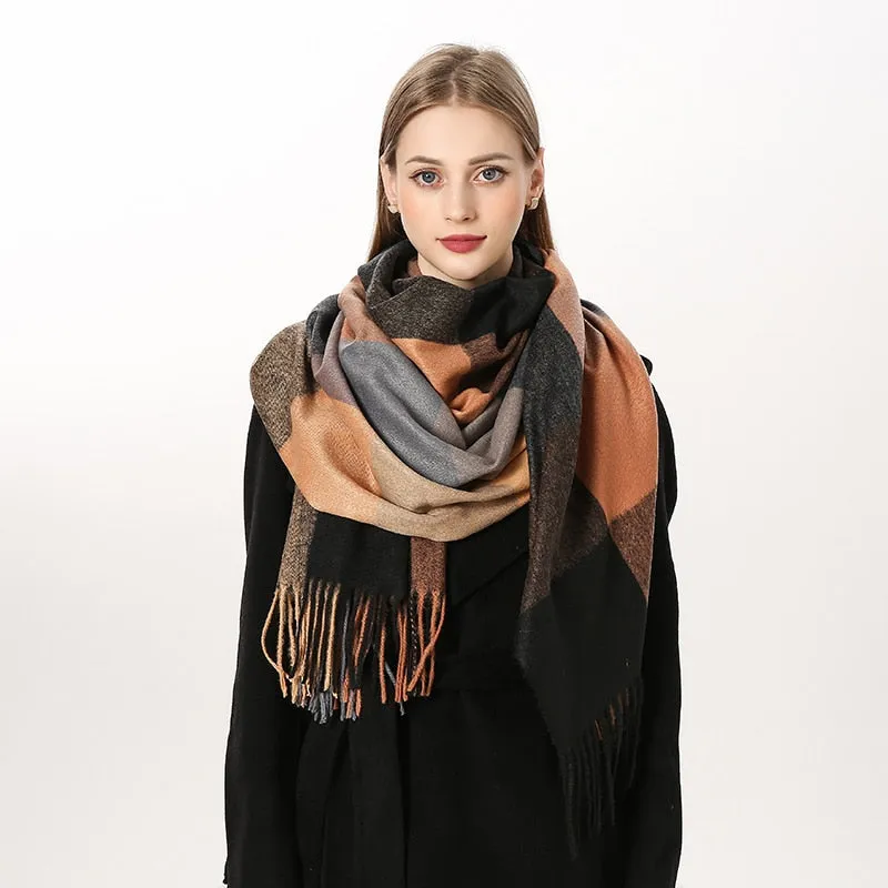 Plaid Soft Winter Scarf