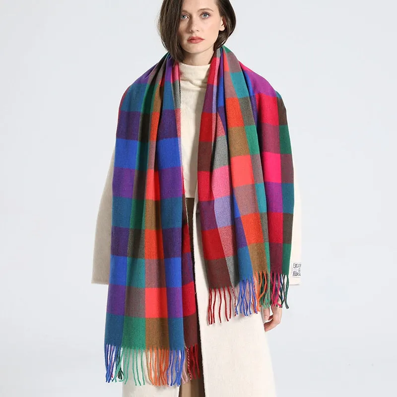 Plaid Soft Winter Scarf