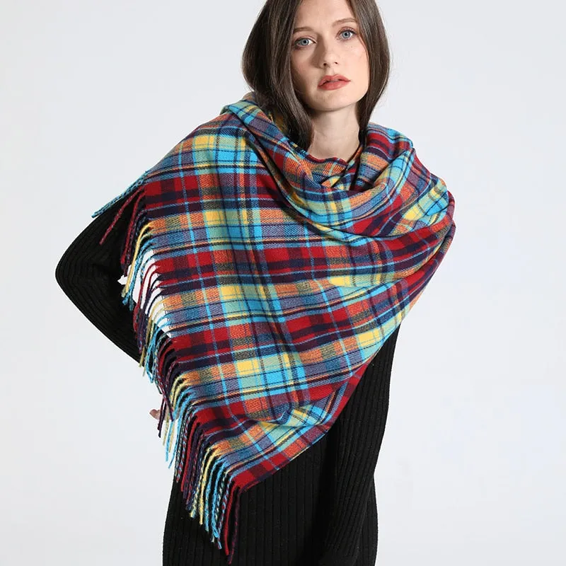 Plaid Soft Winter Scarf