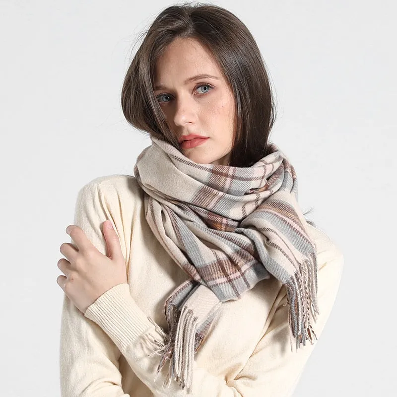 Plaid Soft Winter Scarf