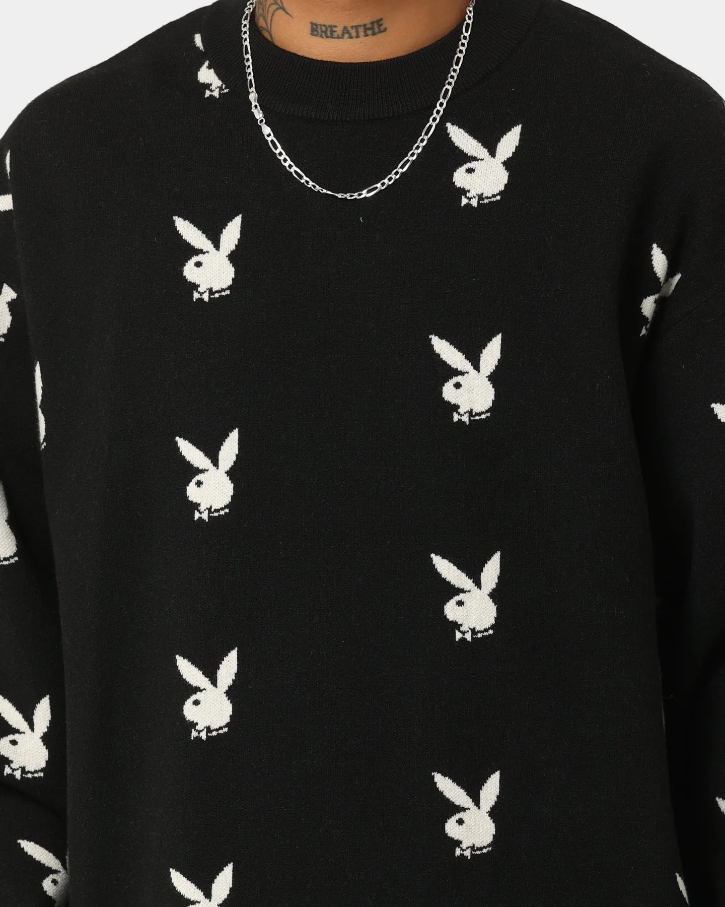 Playboy By CK Bunny Knit Sweater Black