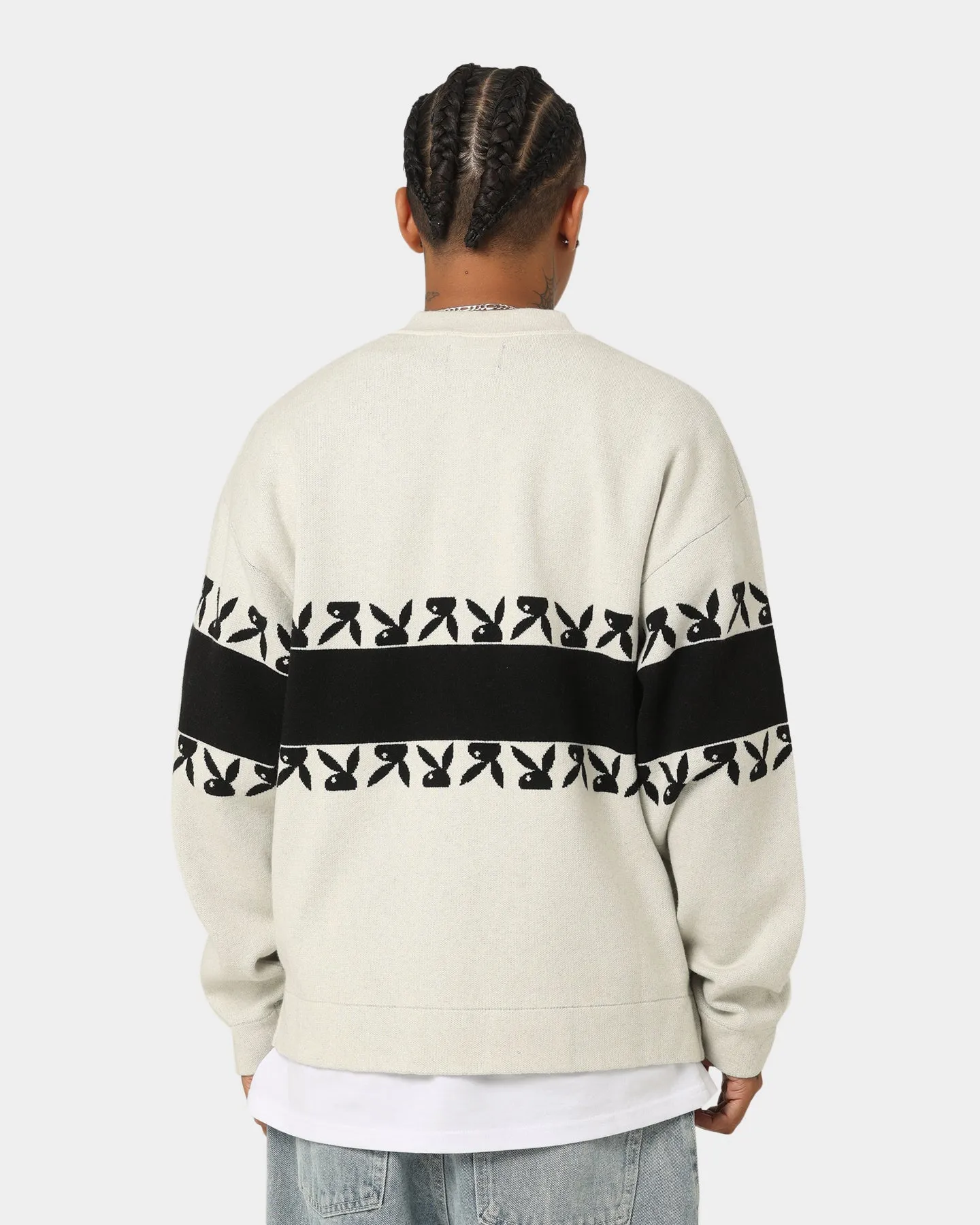 Playboy By CK Cozy Knit Sweater V2 Off White/Black