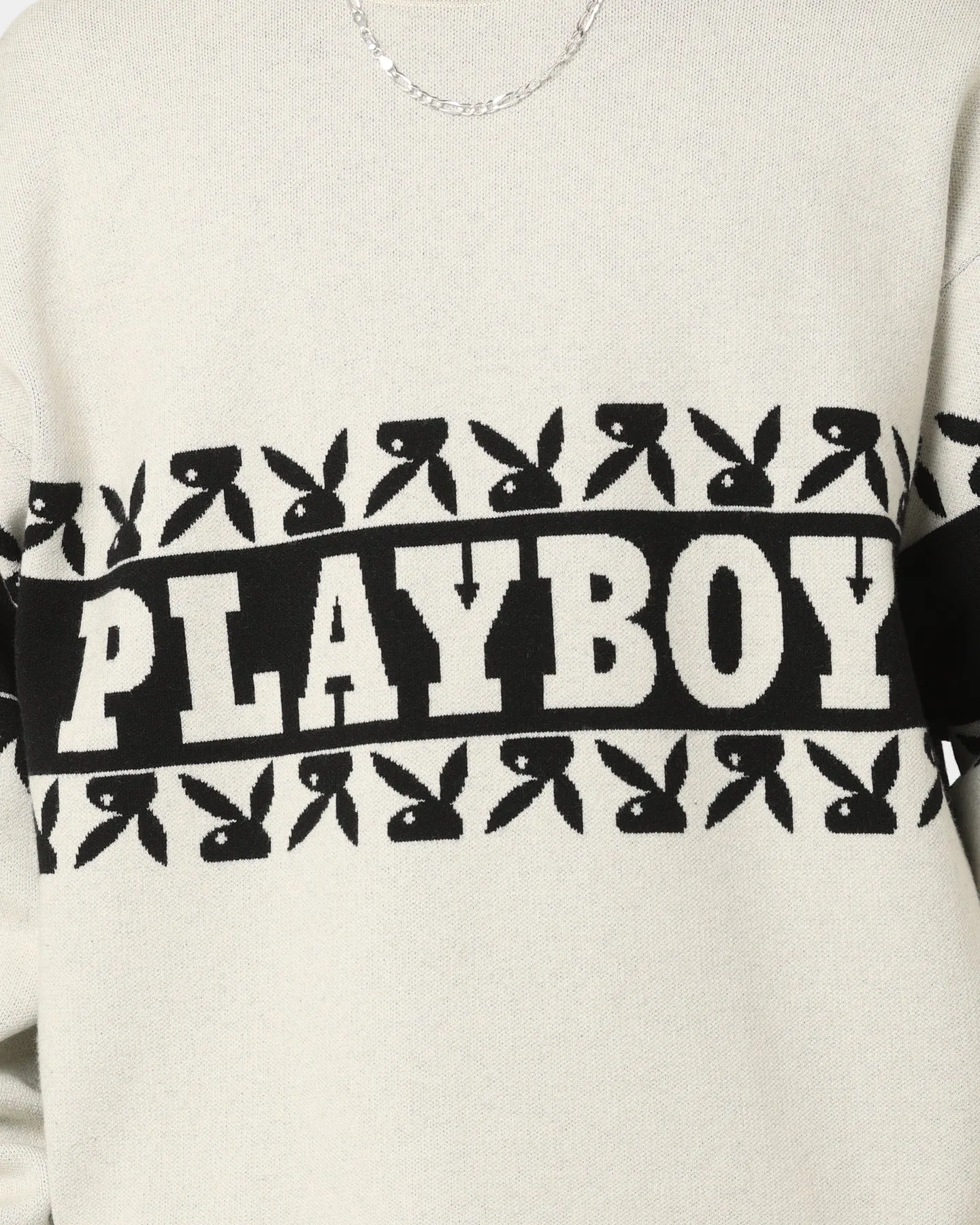 Playboy By CK Cozy Knit Sweater V2 Off White/Black