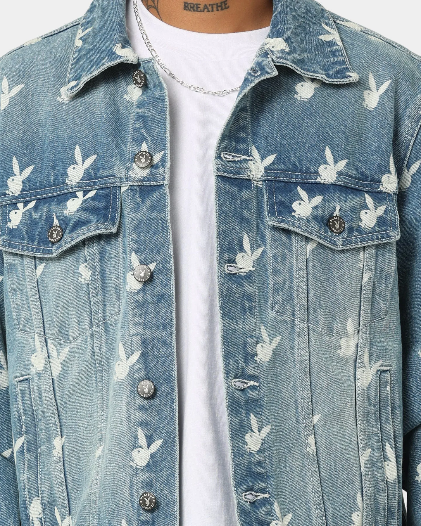 Playboy By CK Players Denim Jacket Vintage Blue