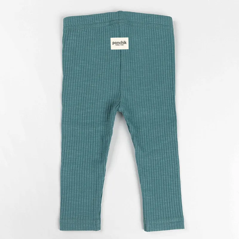 Ponchik Babies   Kids - Cotton Leggings - Jewel Rib