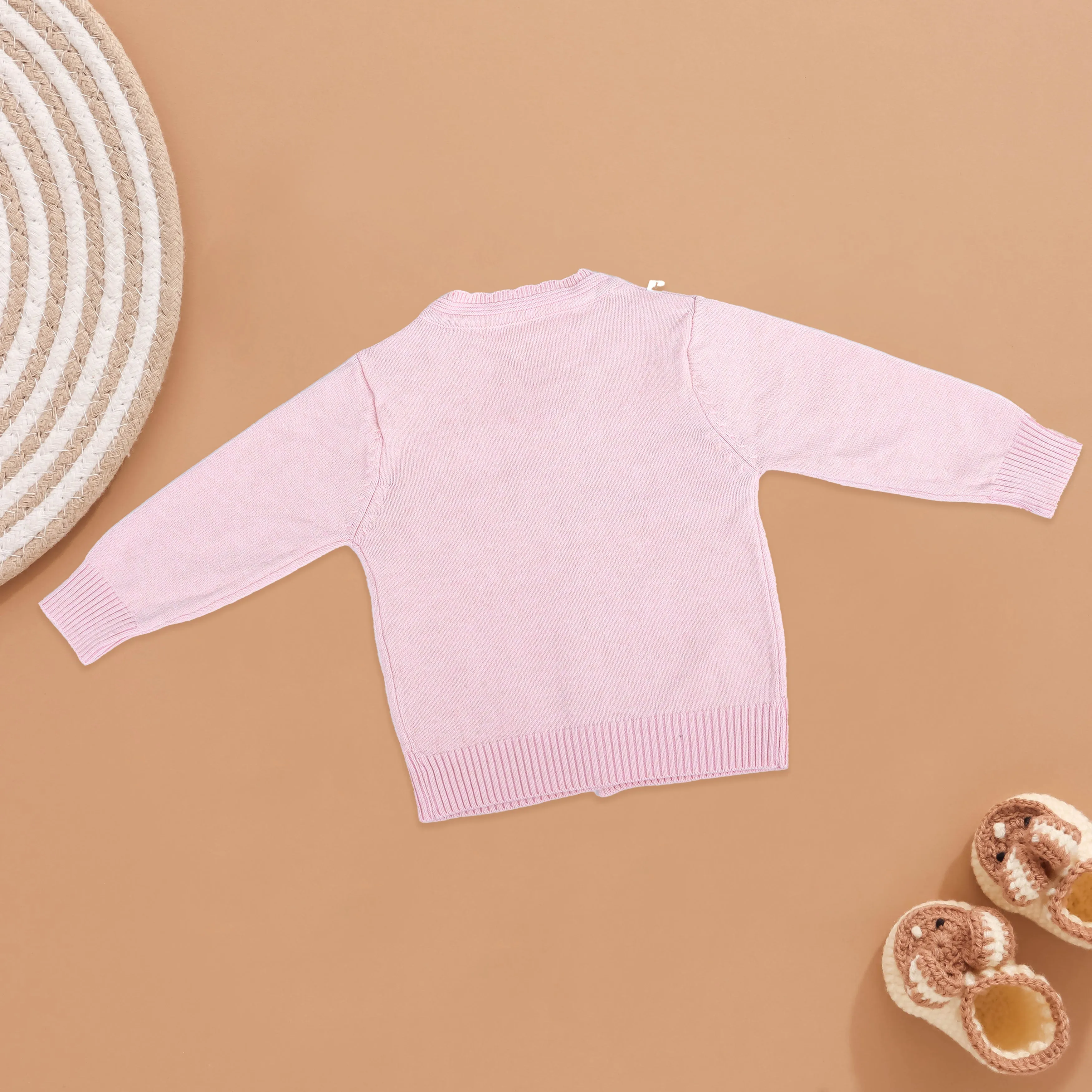 Pretty in Pink: Full-Sleeve Knit Cardigan for Kids