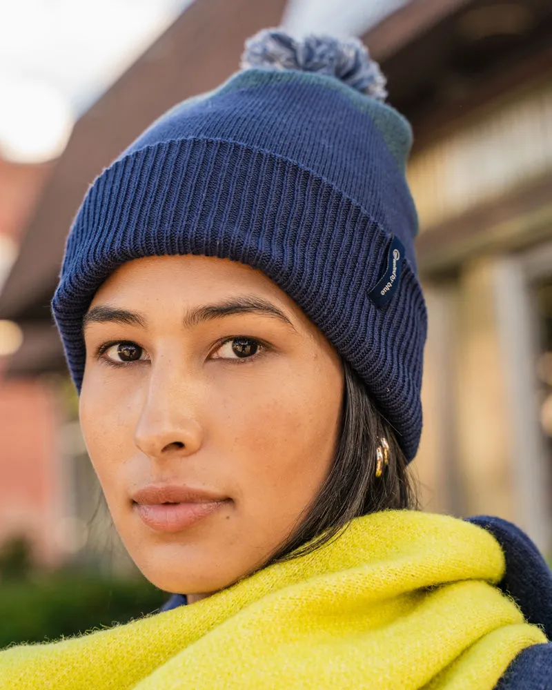 Recycled Chevron Pom Beanie