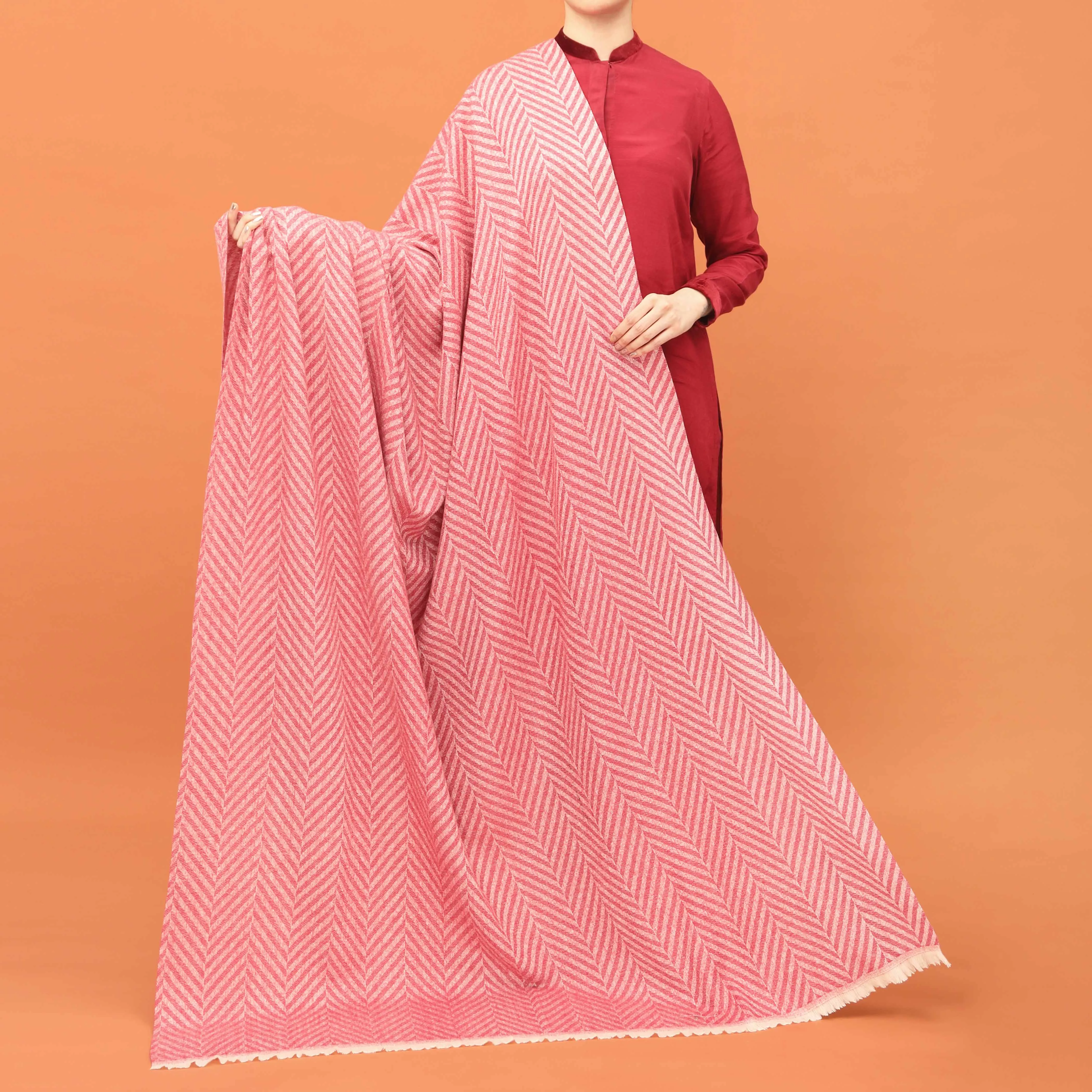 Red Acrylic Winter Shawl PN4368