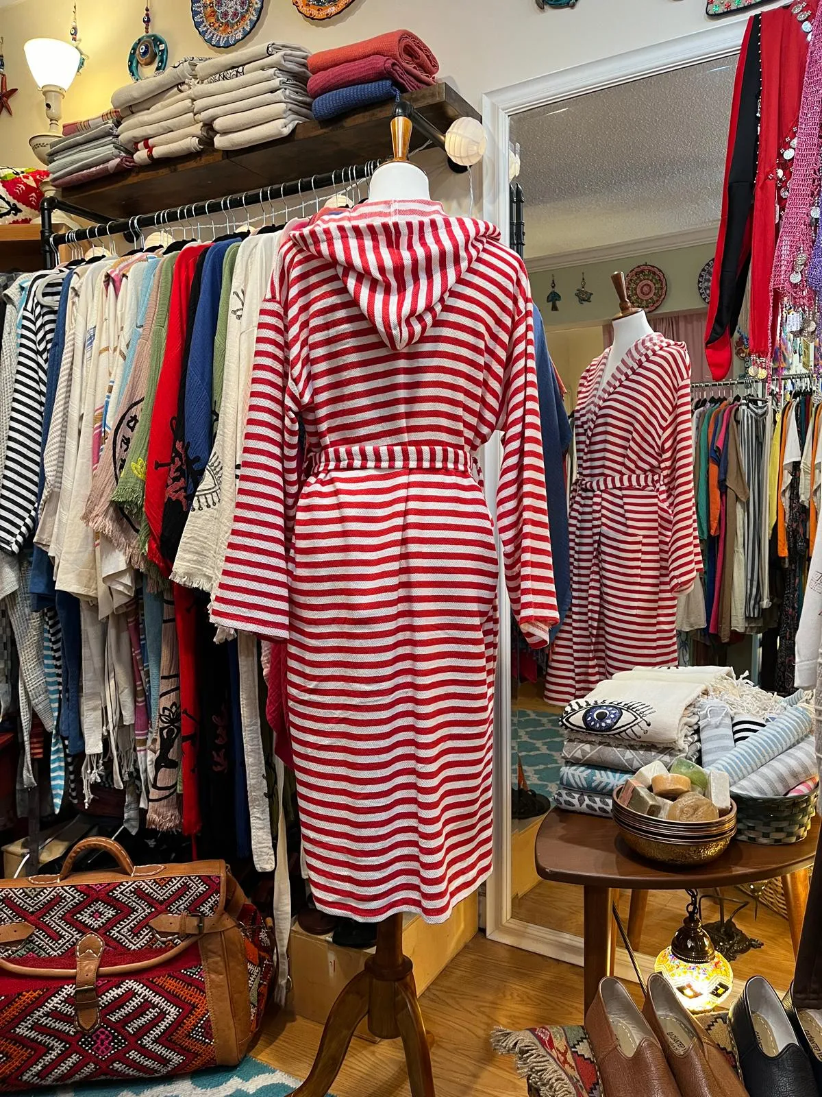 Red White Striped Robe