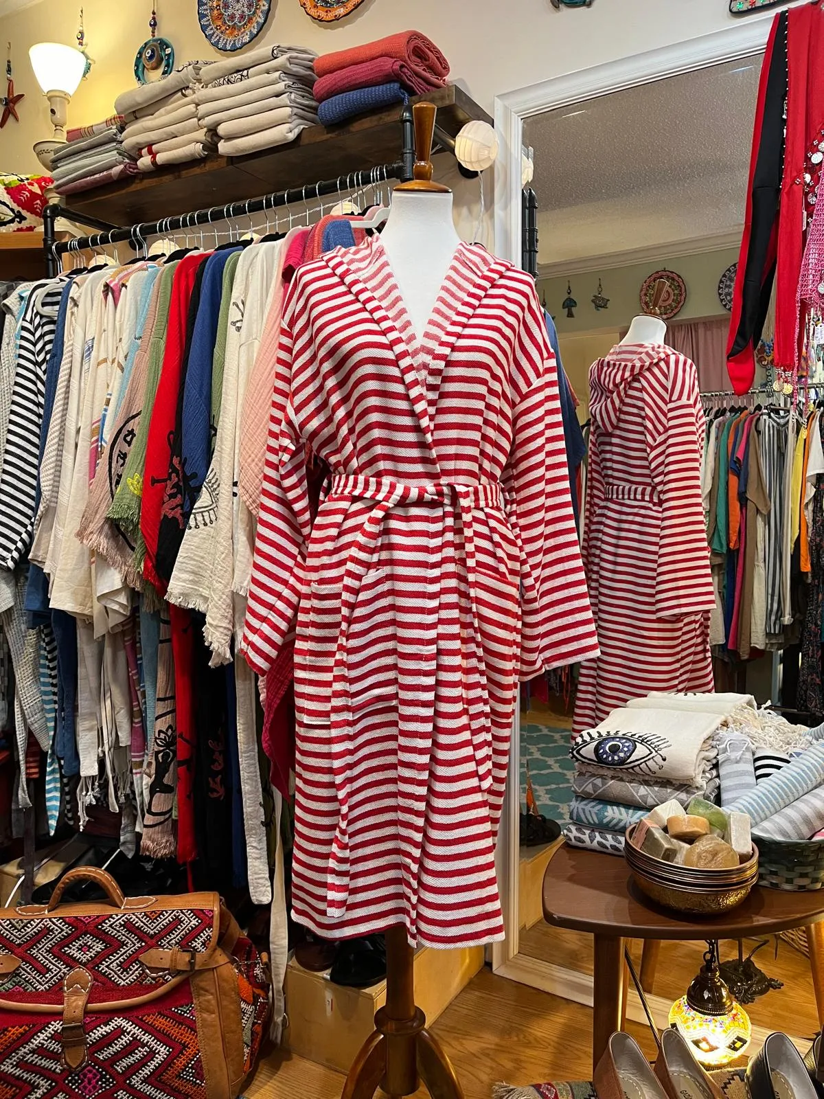 Red White Striped Robe