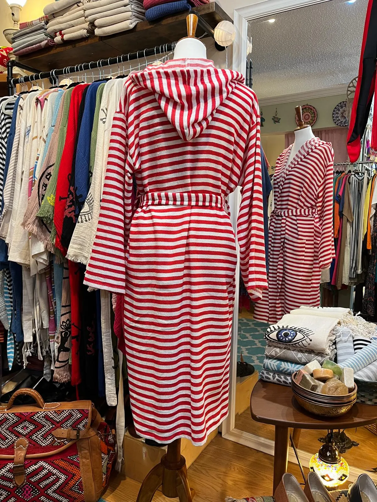 Red White Striped Robe