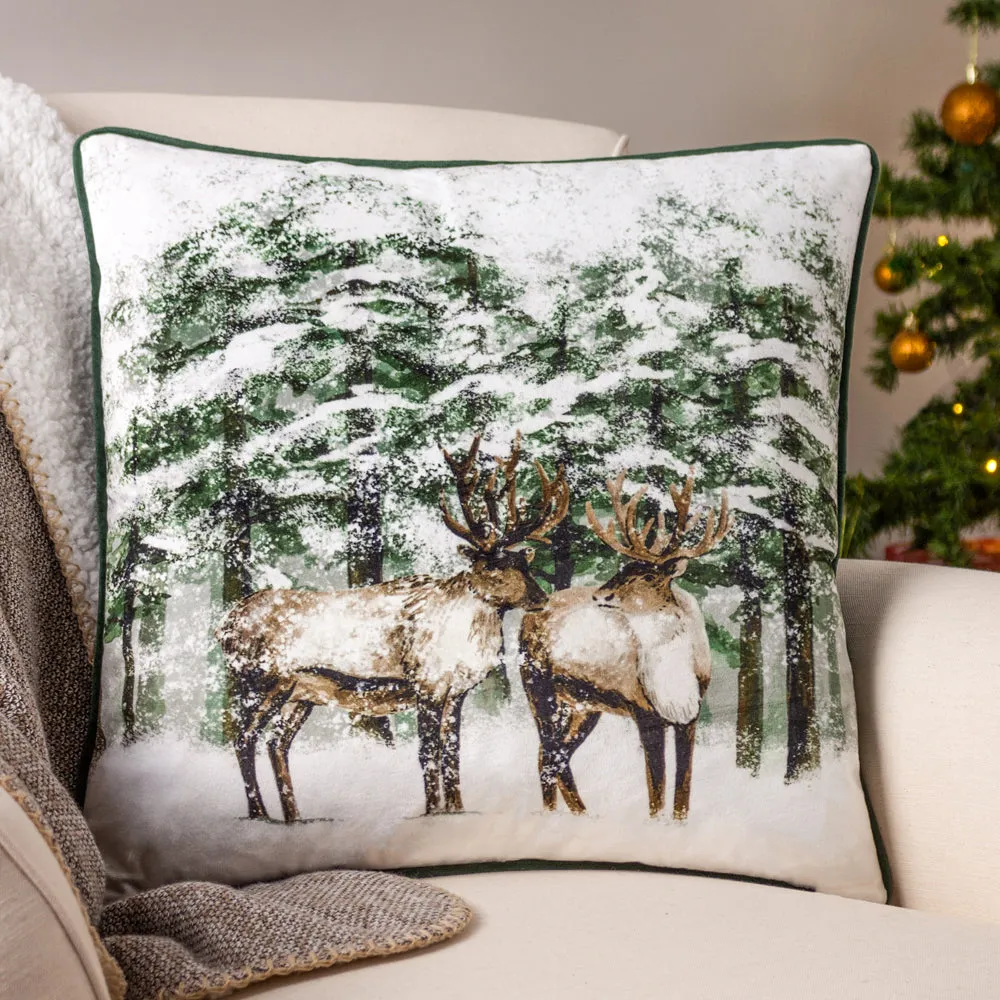 Reindeer Cushion Green