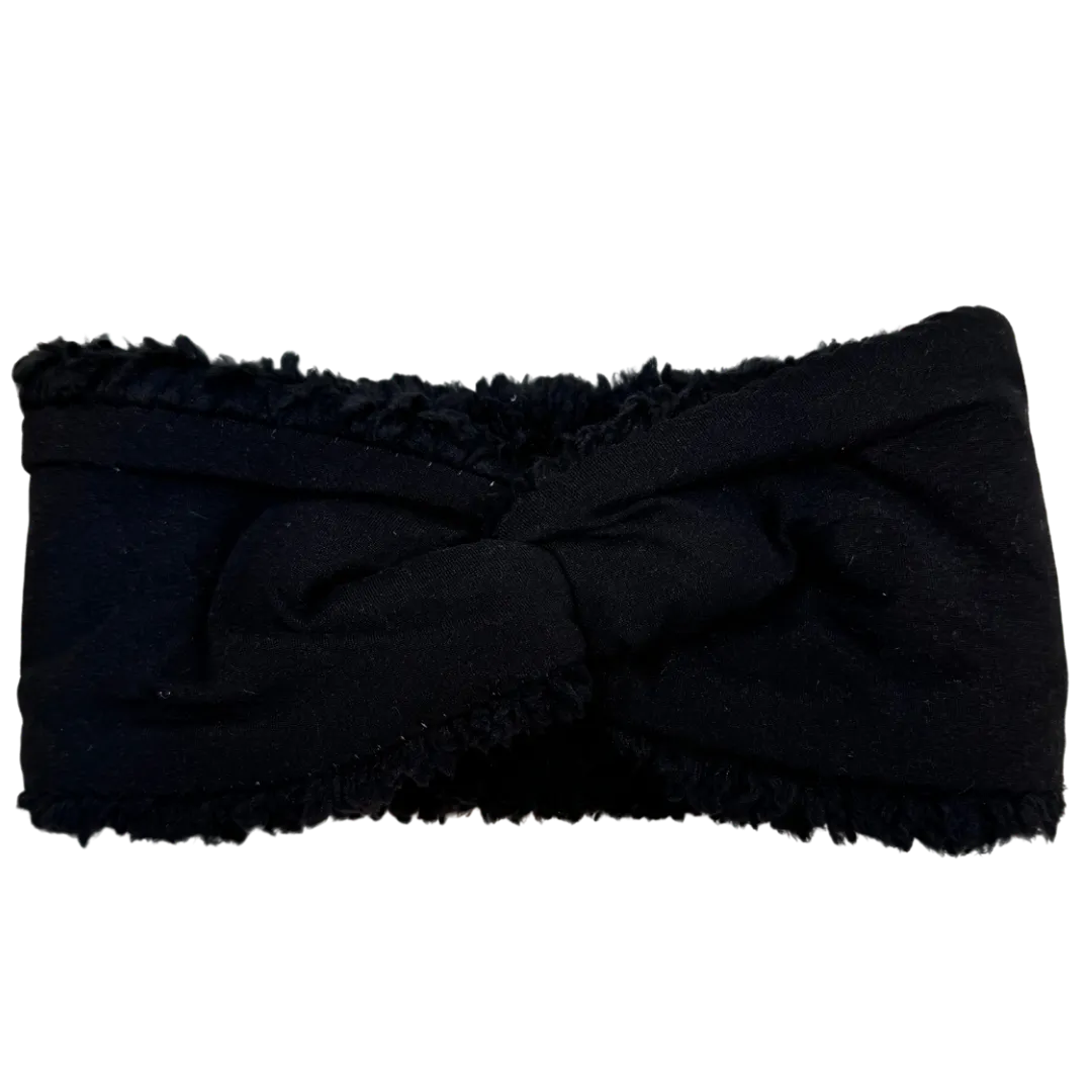 Reversible Twisted Women's Ear Warmer Headband - Black