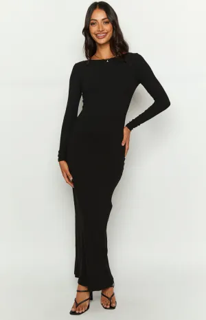 Romilly Black Long Sleeve Maxi Dress