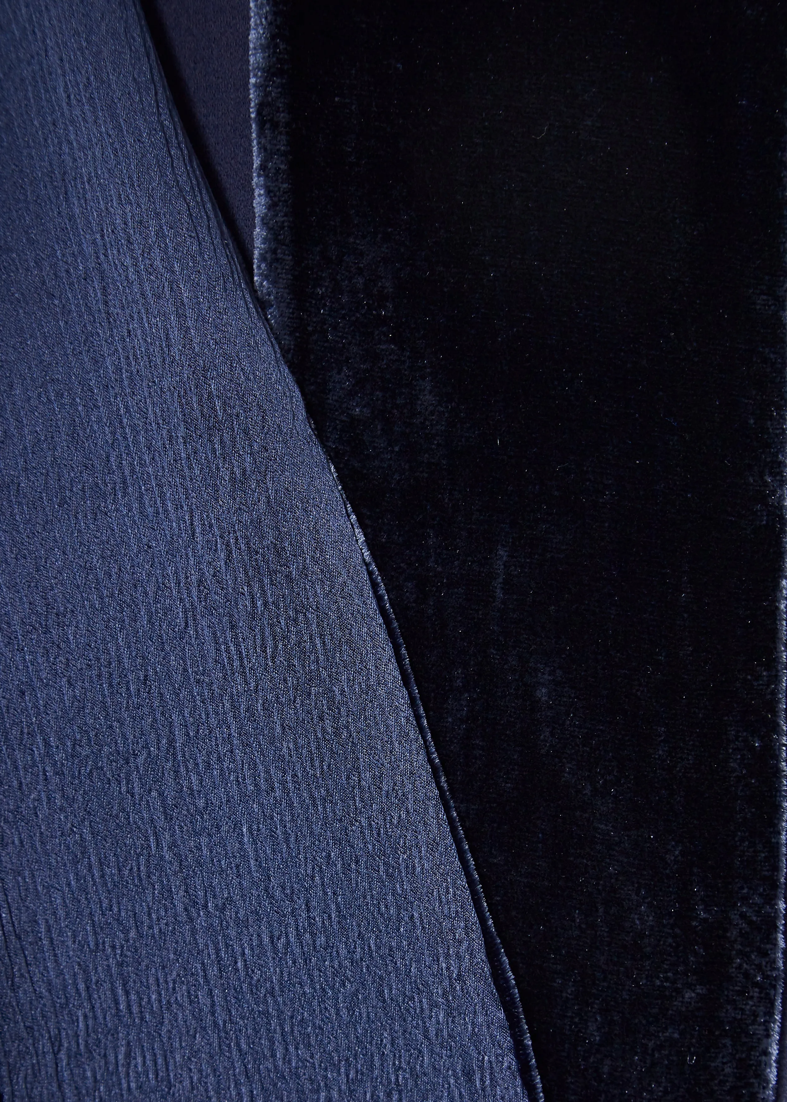 Skinny Midnight Blue Velvet Scarf