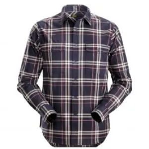 Snickers&#x20;8502&#x20;RuffWork,&#x20;Flannel&#x20;Checked&#x20;l&#x2F;s&#x20;Shirt&#x20;-&#x20;Navy&#x2F;&#x20;Chili&#x20;Red