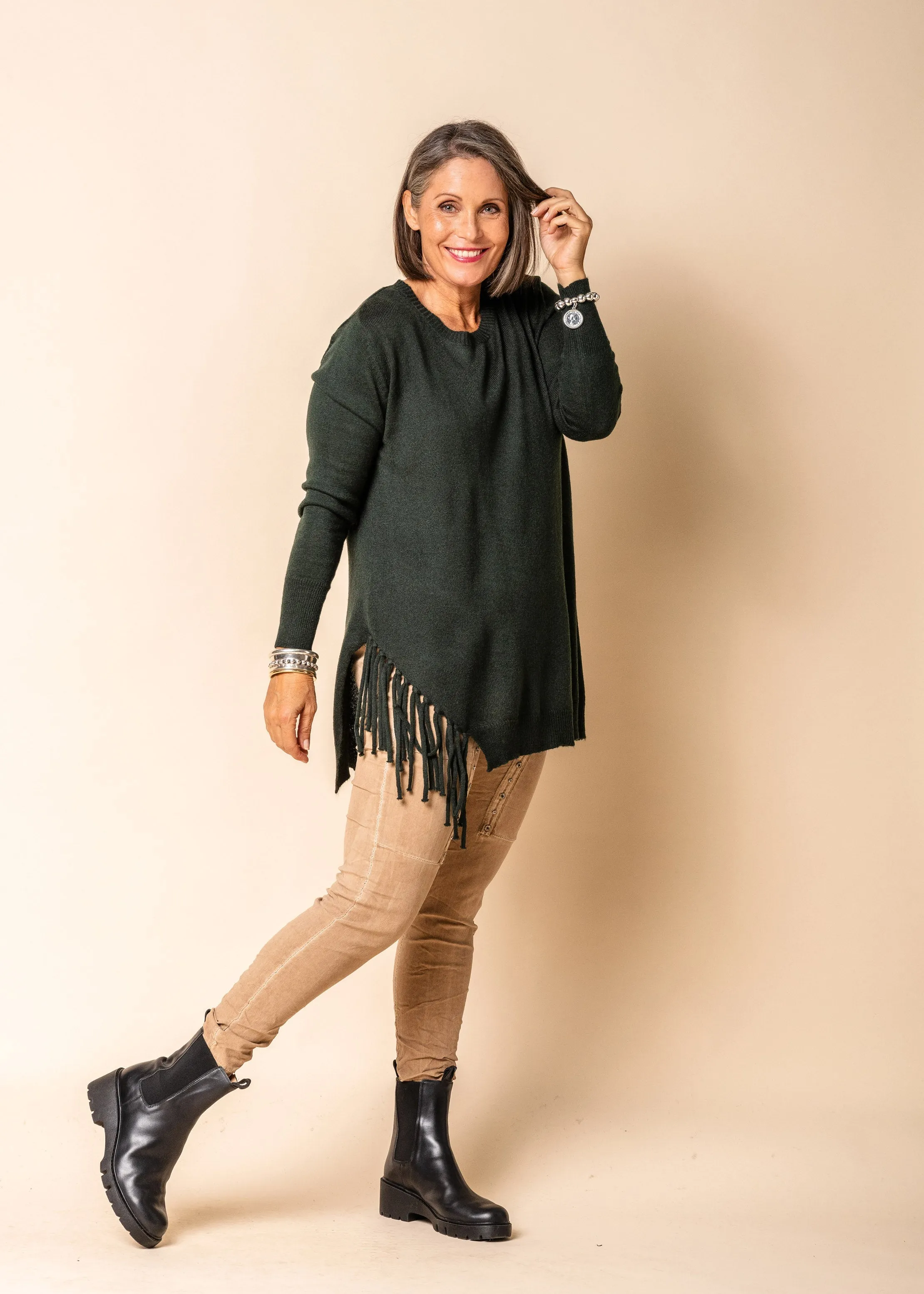 Snow Knit Top in Khaki