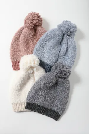 Soft Furry Pom Knit Beanie