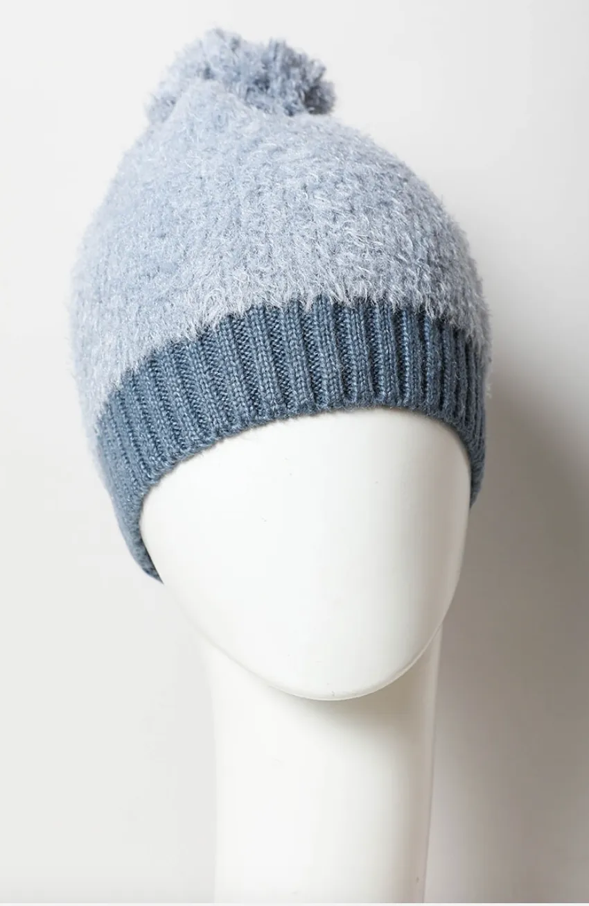 Soft Furry Pom Knit Beanie