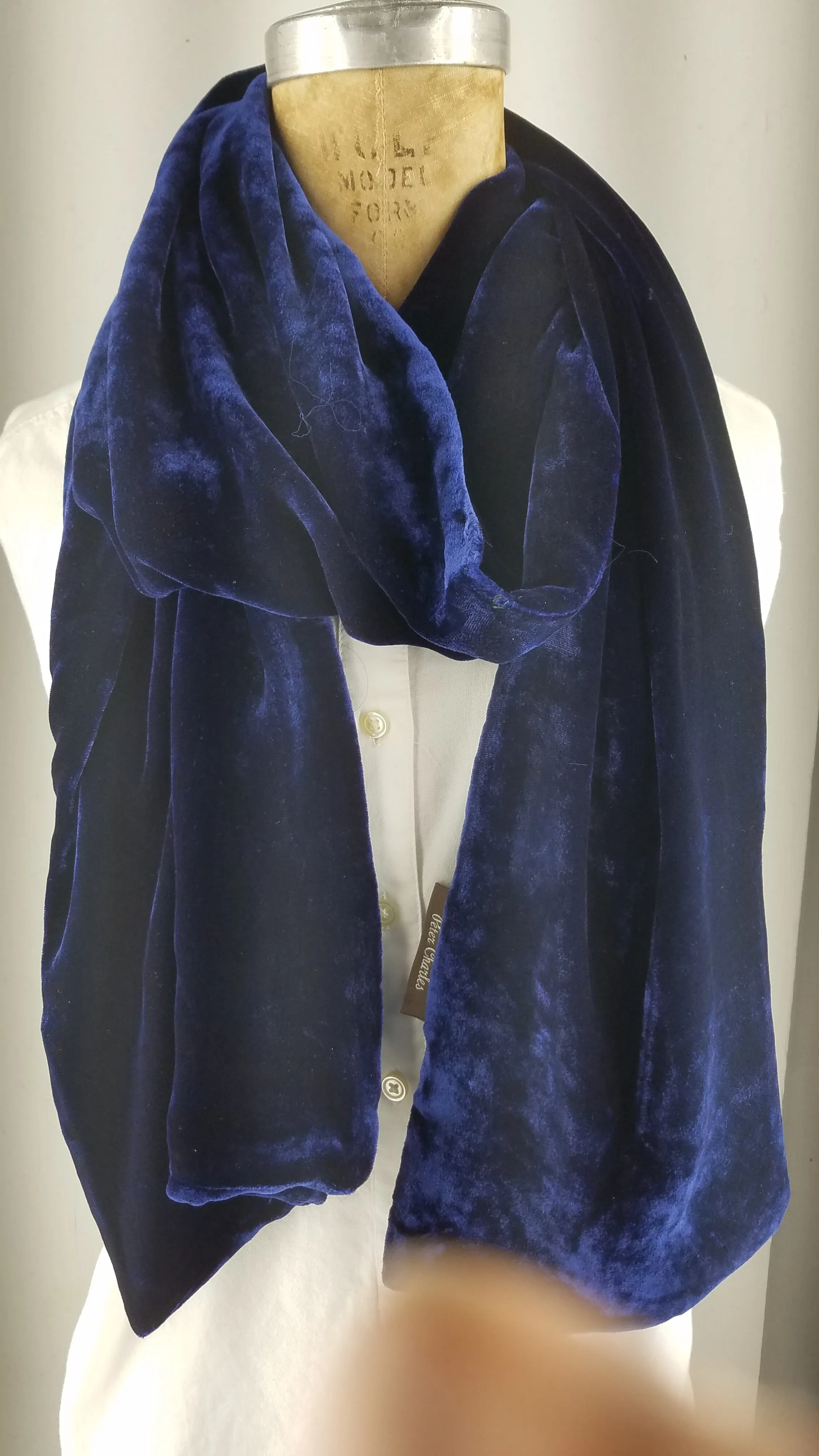 Solid Blueberry Silk Velvet Scarf