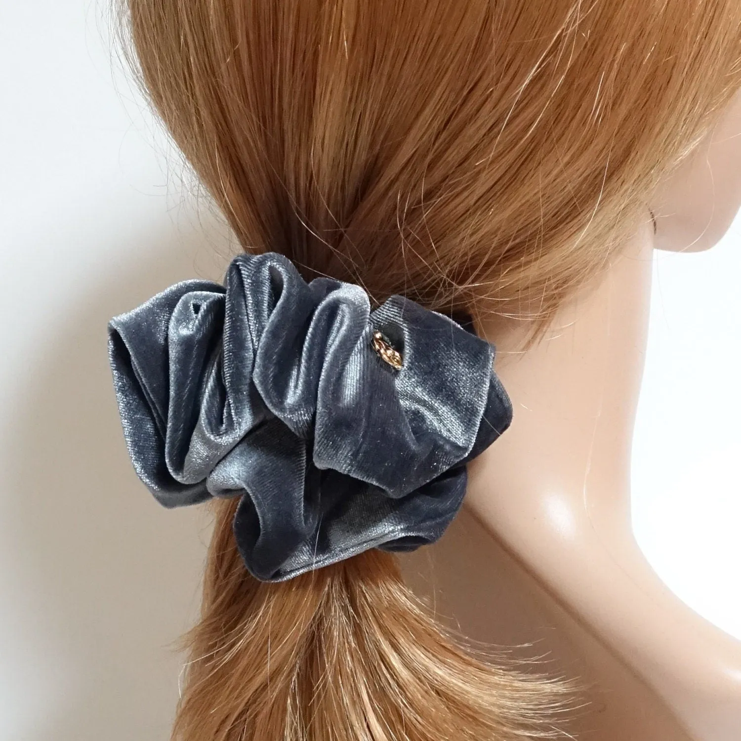 Solid Color Velvet Scrunchies Fall Winter Hair Elastics Women Hair Accessories