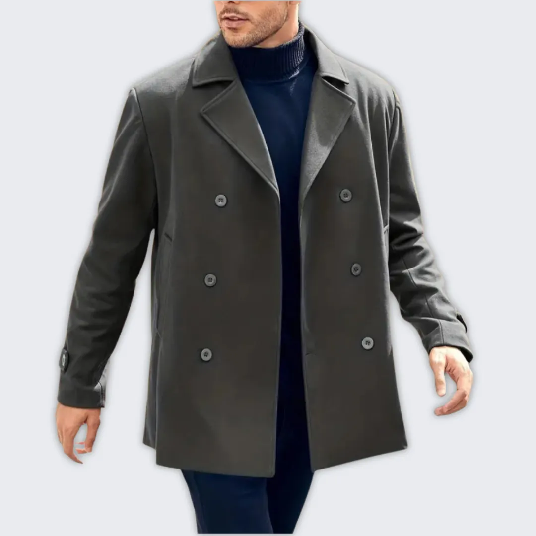 Sophisticated Men's Winter Trench Coat - Classic Elegance