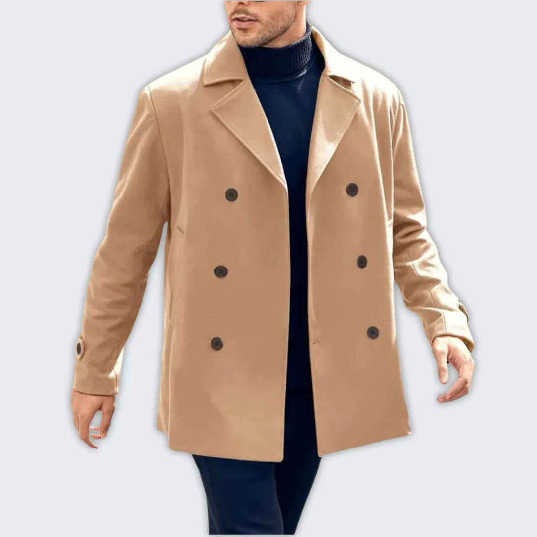 Sophisticated Men's Winter Trench Coat - Classic Elegance