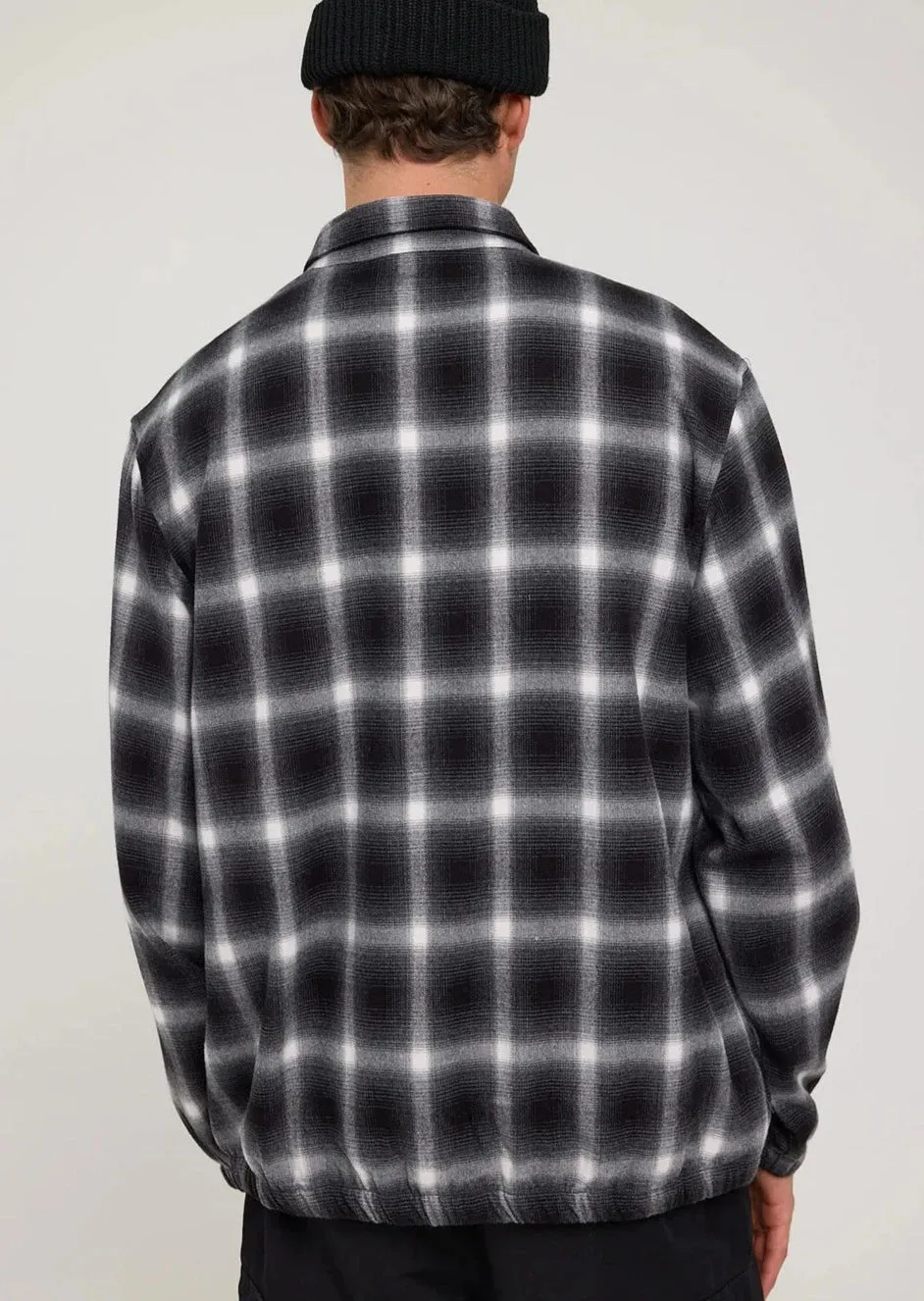 Source Lined Zip Check Jacket Black