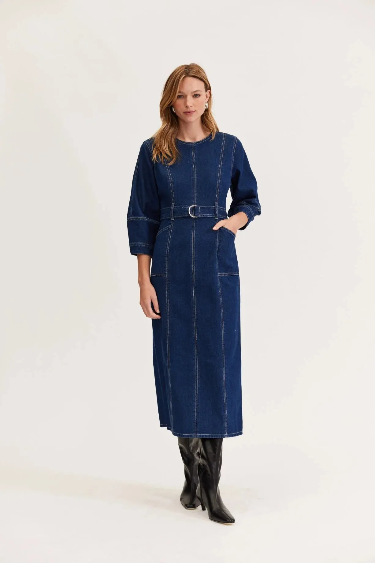 Staple the Label - Maya Denim Midi Dress