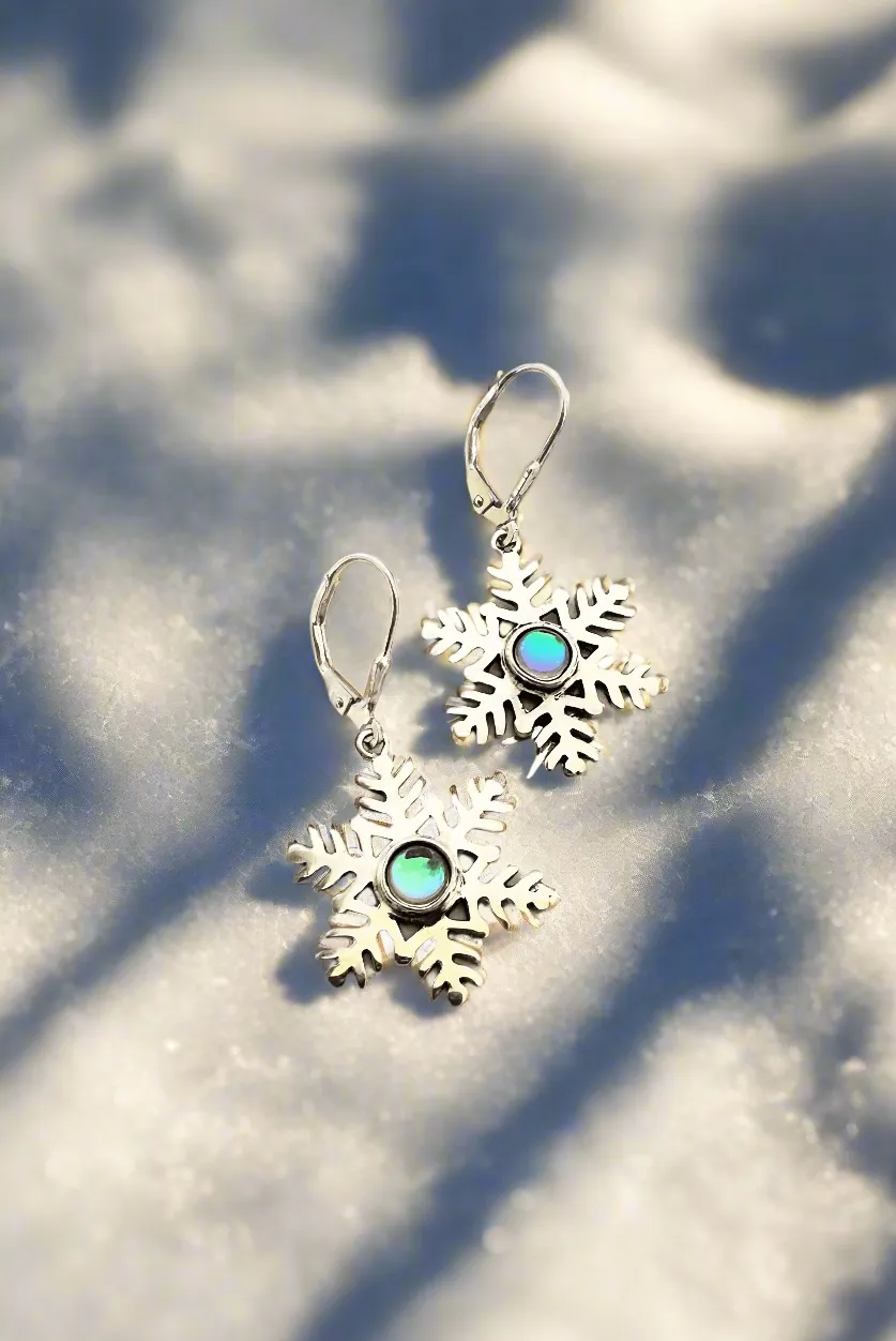 Sterling Silver Snowflake Earrings