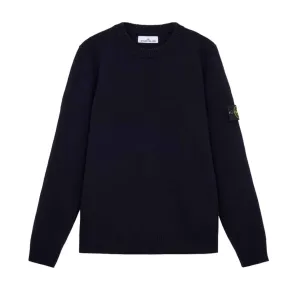 Stone Island Lambwool Crewneck Sweater in Navy Blue