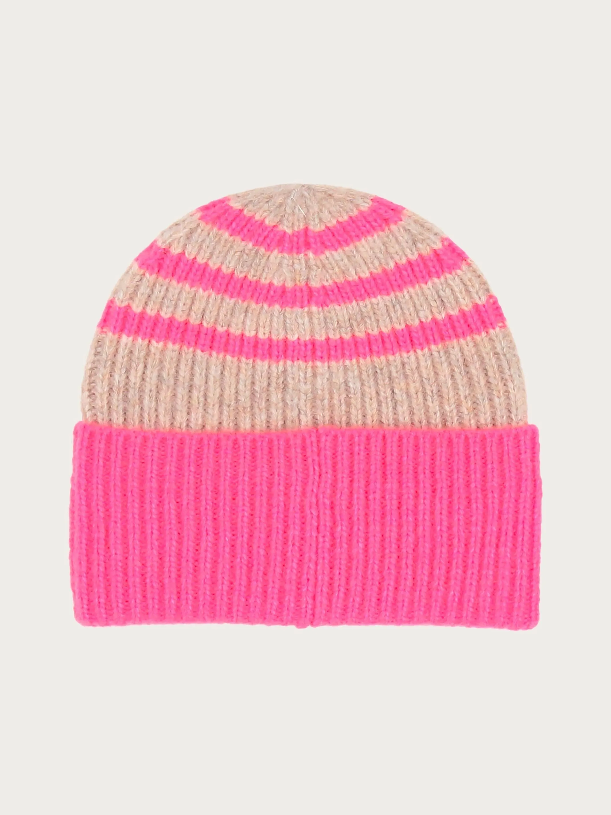 Striped Bi Colour Knit Beanie