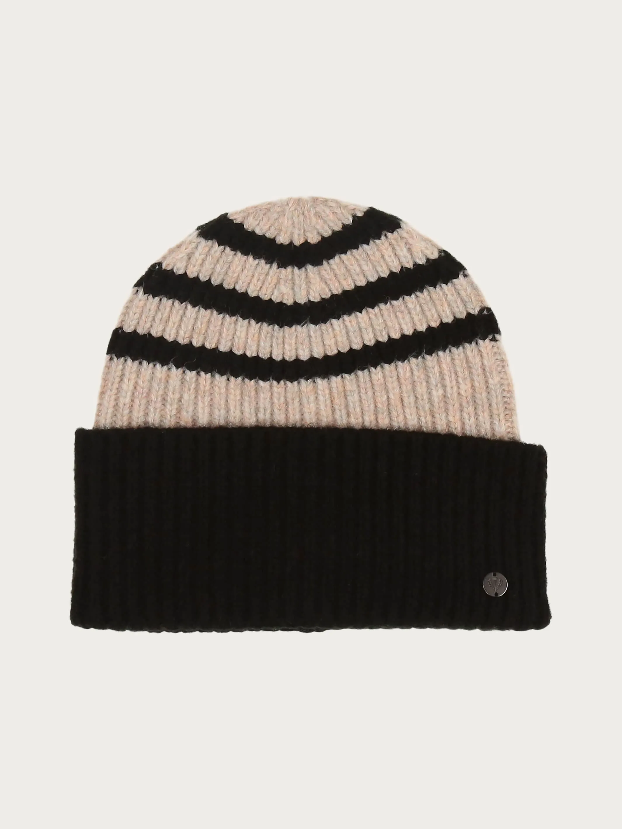 Striped Bi Colour Knit Beanie