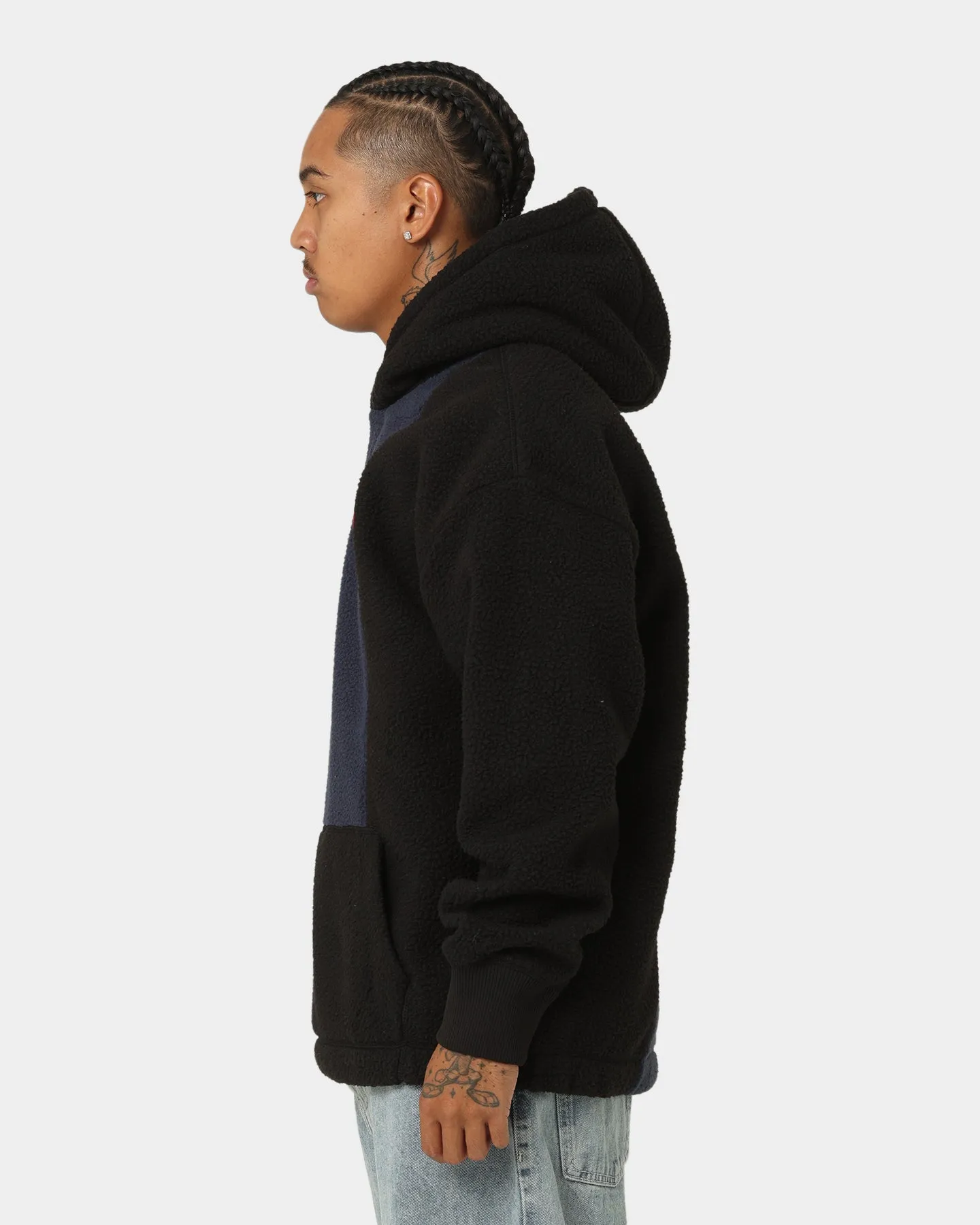 Tommy Jeans TJM Relaxed Polar Fleece Block Hoodie Black