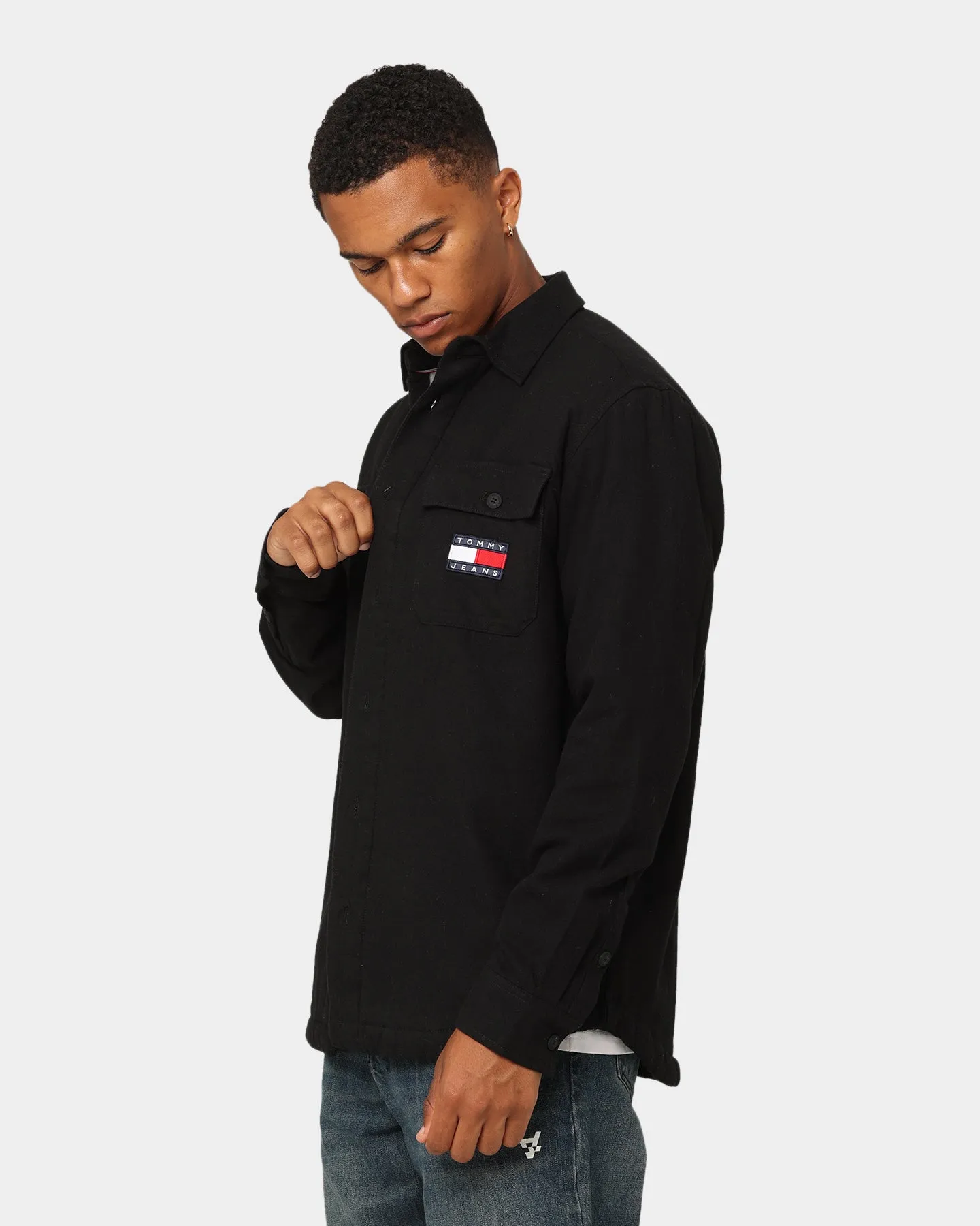 Tommy Jeans TJM Sherpa Lined Overshirt Black