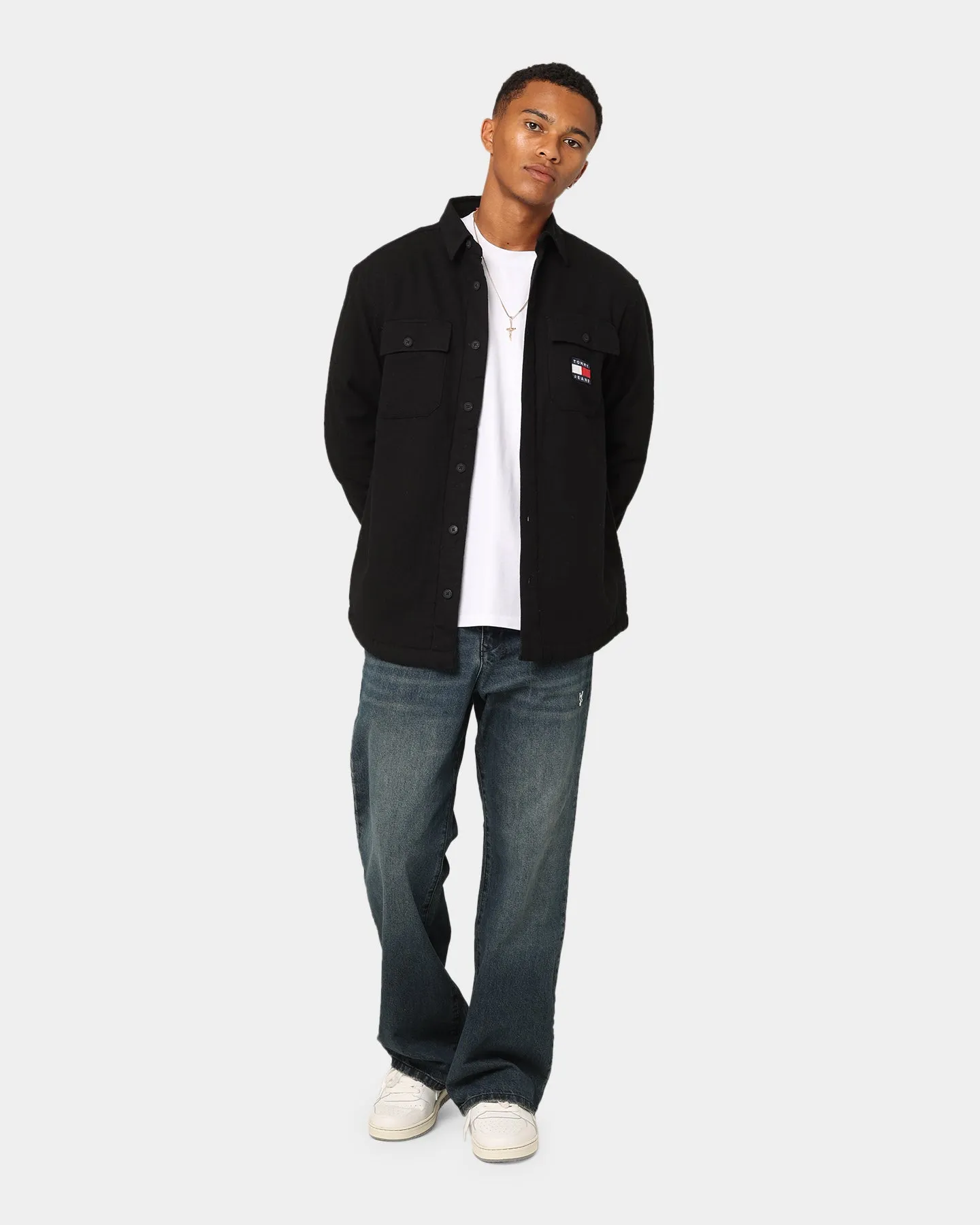 Tommy Jeans TJM Sherpa Lined Overshirt Black