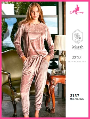 Velvet Embroidered Pajamas 3137