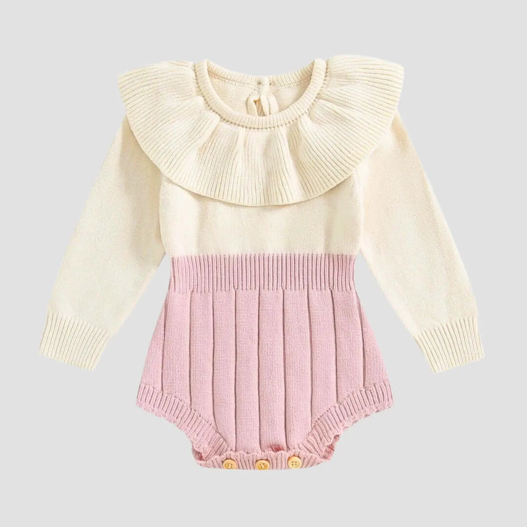 Vienna Holiday Knit Romper 🎉 Festive Elegance for Baby (0-18M)