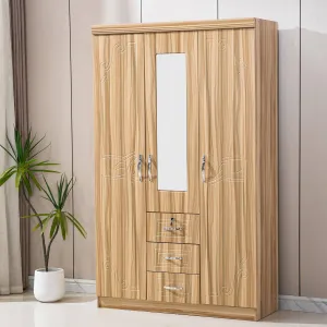 Wardrobe with Mirror Clothes Closet Cabinet Bedroom Storage Rack Organizer