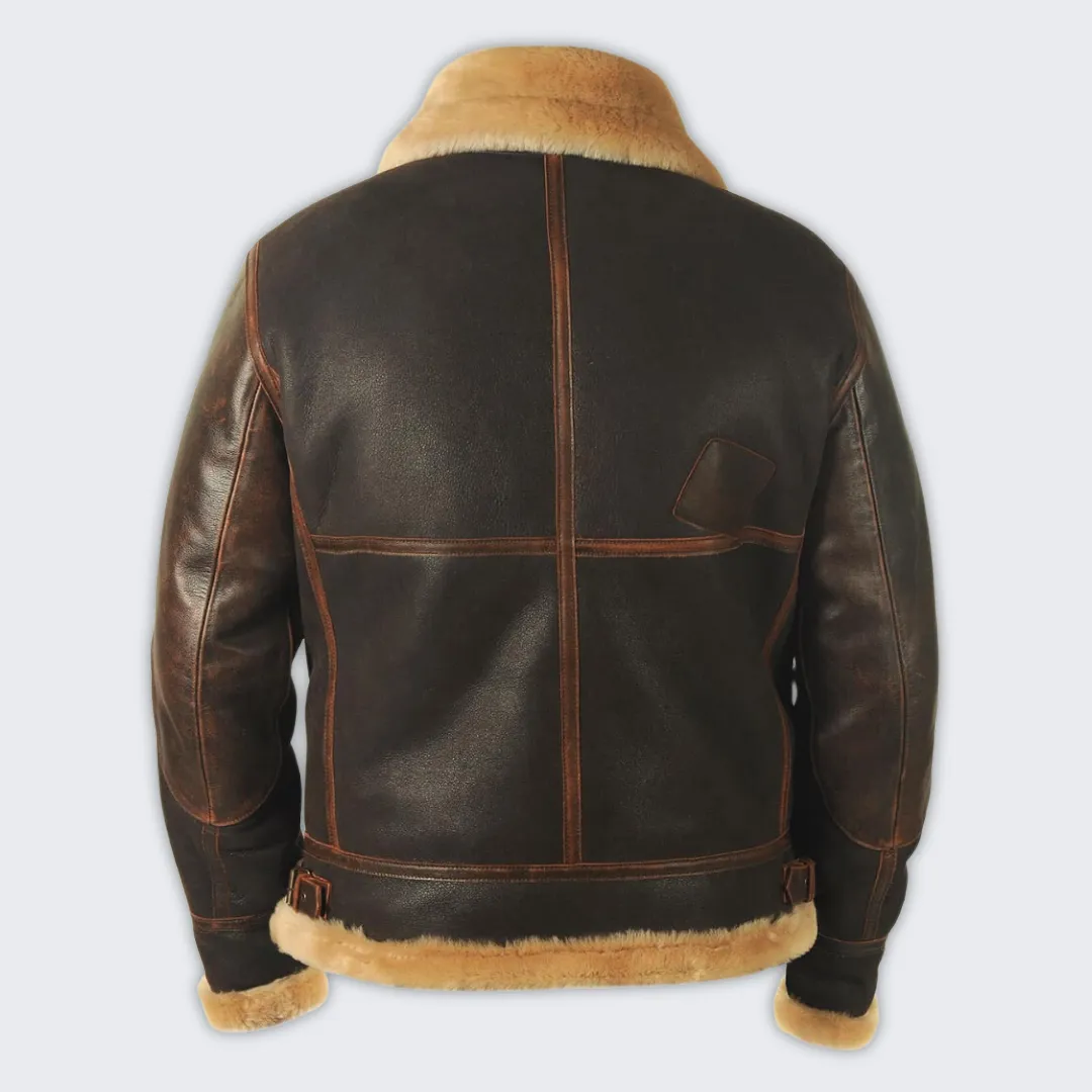 Warm Leather Pilot Jacket for Men - Stylish Autumn Essential