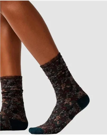 Wintergarden Frill Socks - Midnight