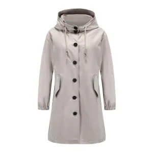 Women's Casual Loose Waterproof Trench Coat with Hood | Ideal for Autumn/Winter